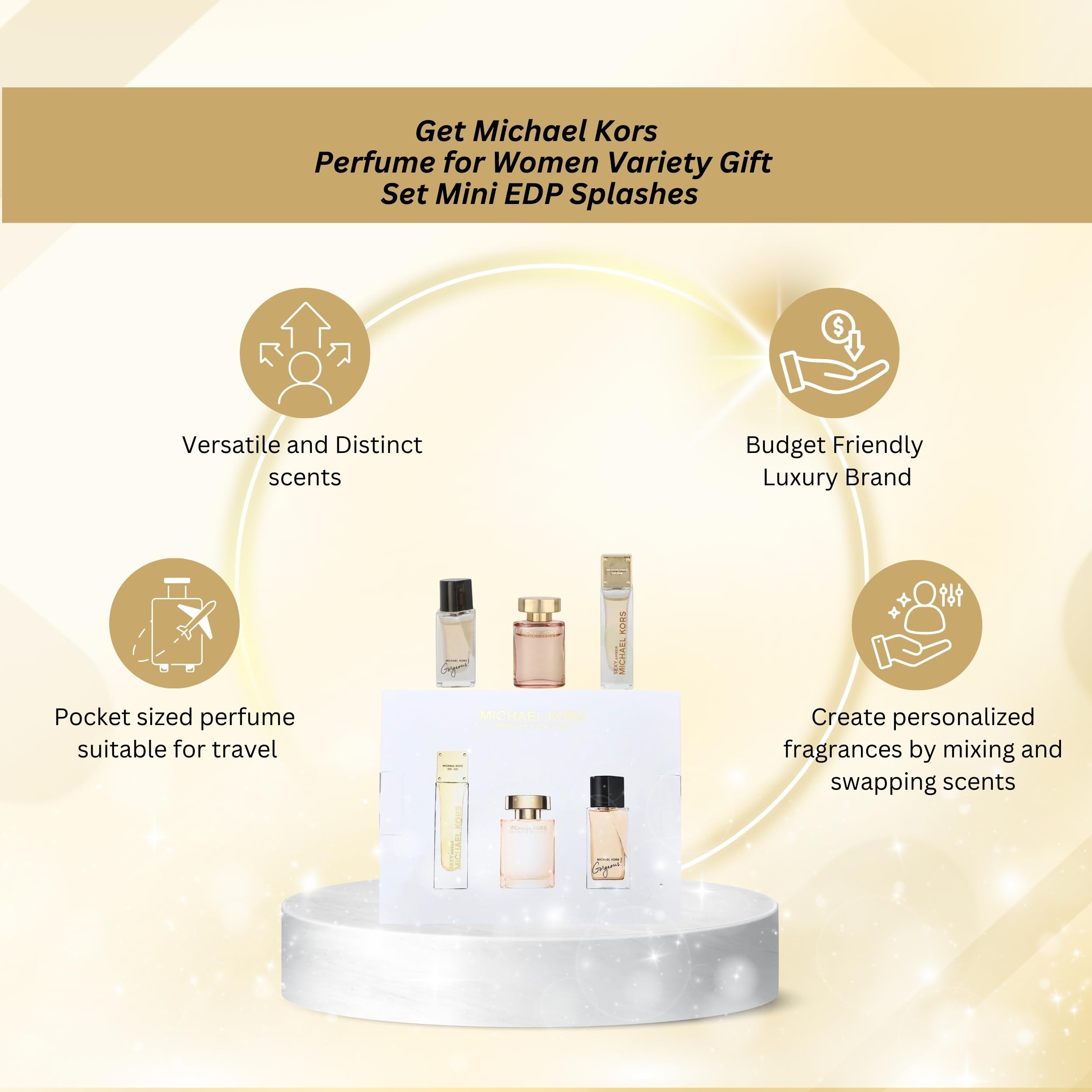 Michael Kors Signature Gift Set with travel-sized fragrances for gifting