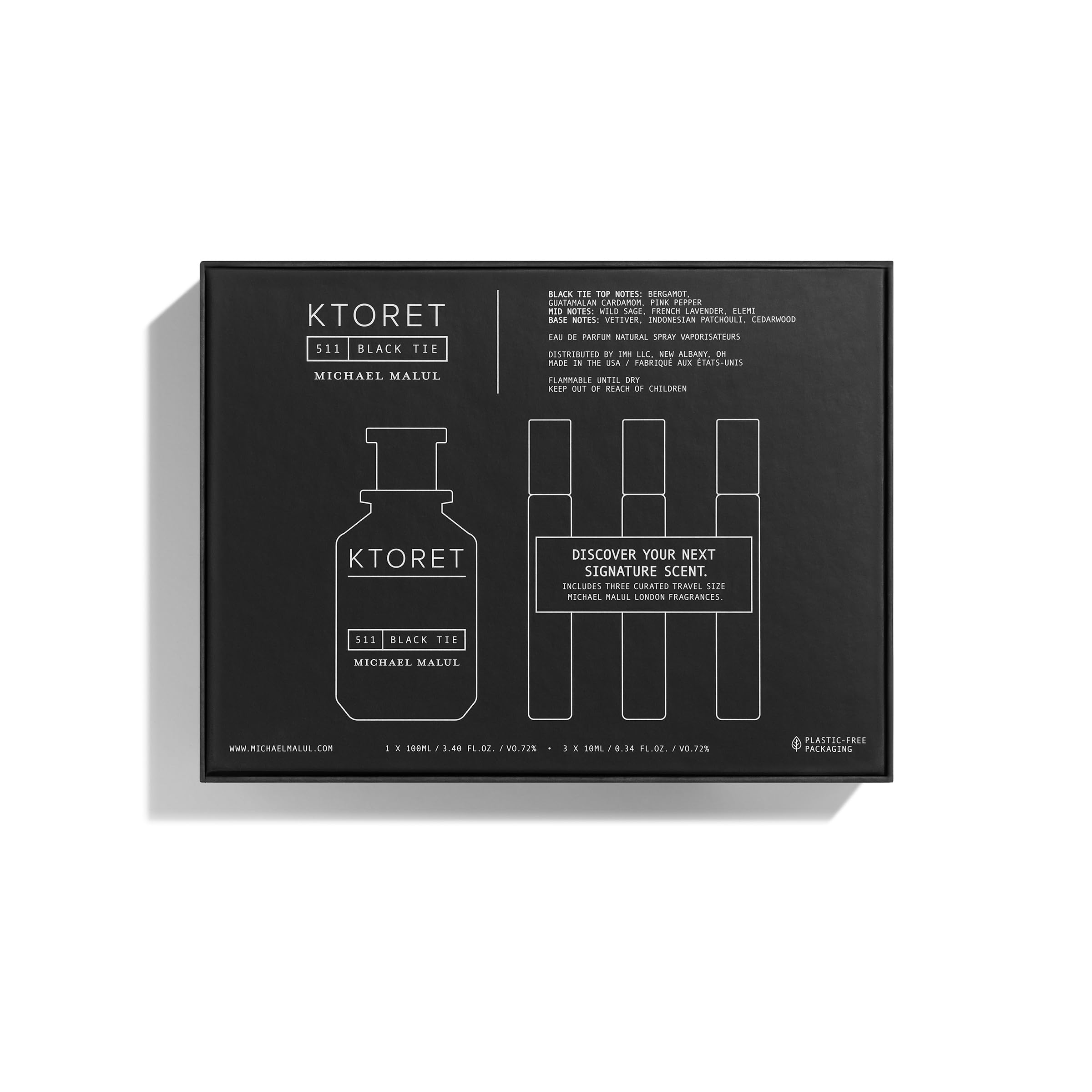 Travel-size 10ml bottle of 511 Black Tie for on-the-go refinement