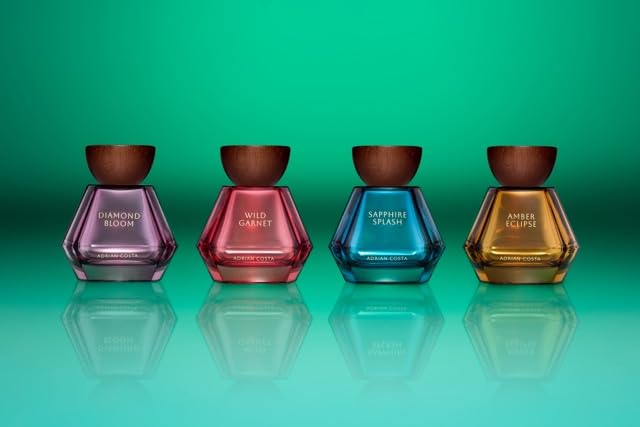 Michael Malul Adrian Costa Amber Eclipse printed label emphasizes brand heritage and notes