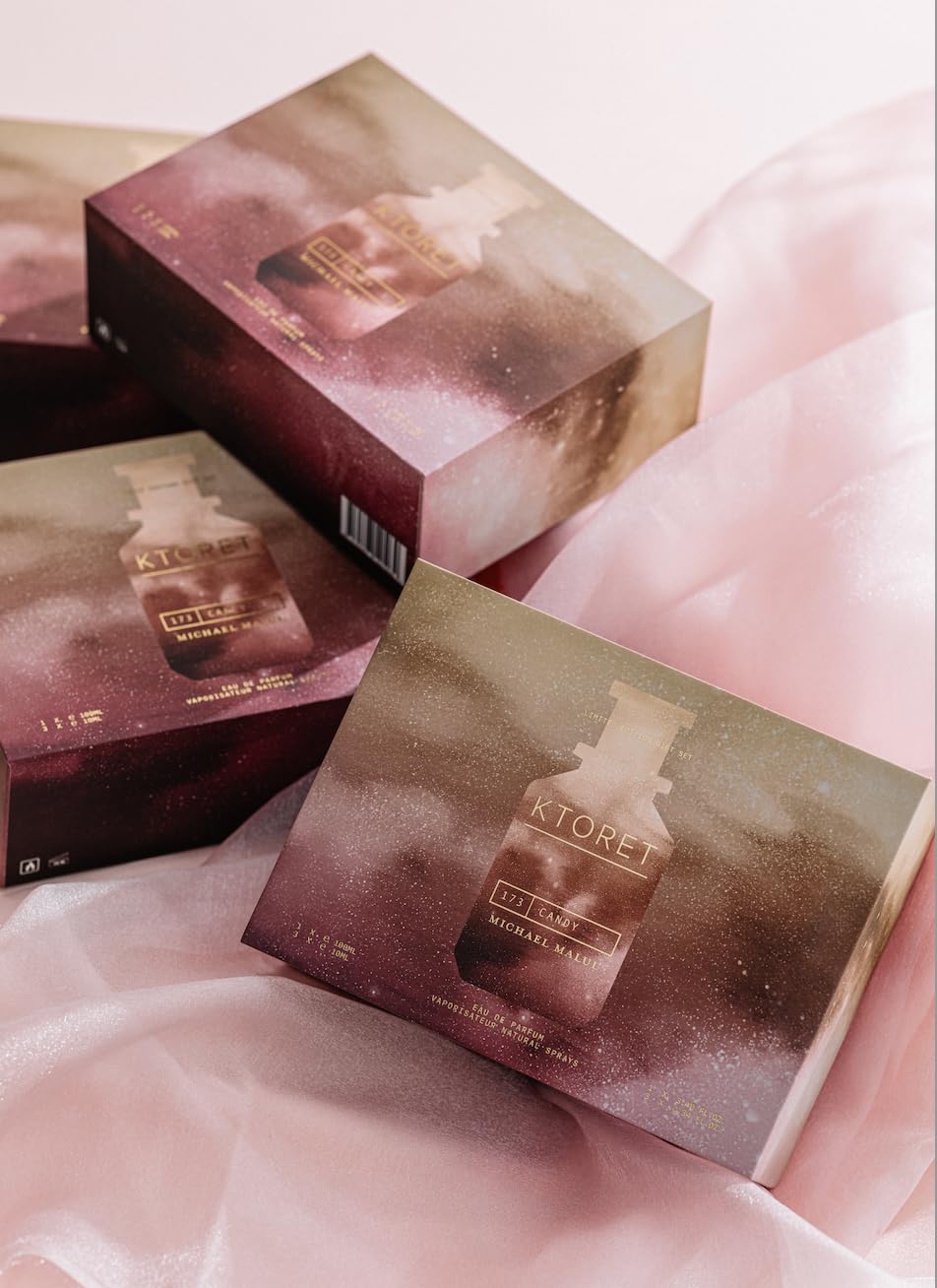 Michael Malul Candy EDP Gift Set, three travel sizes for versatile fragrance options.