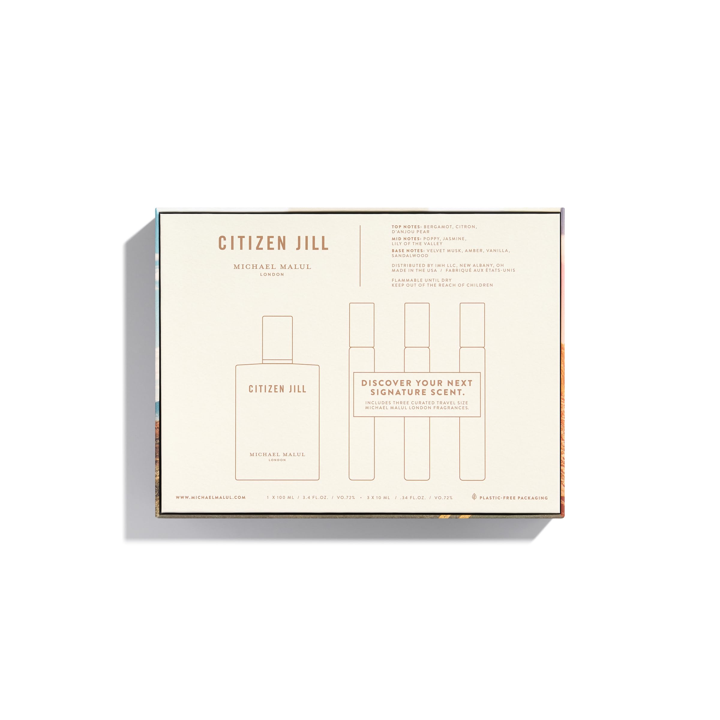 Close-up of bottle cap and branding emphasizes premium packaging and luxury feel.