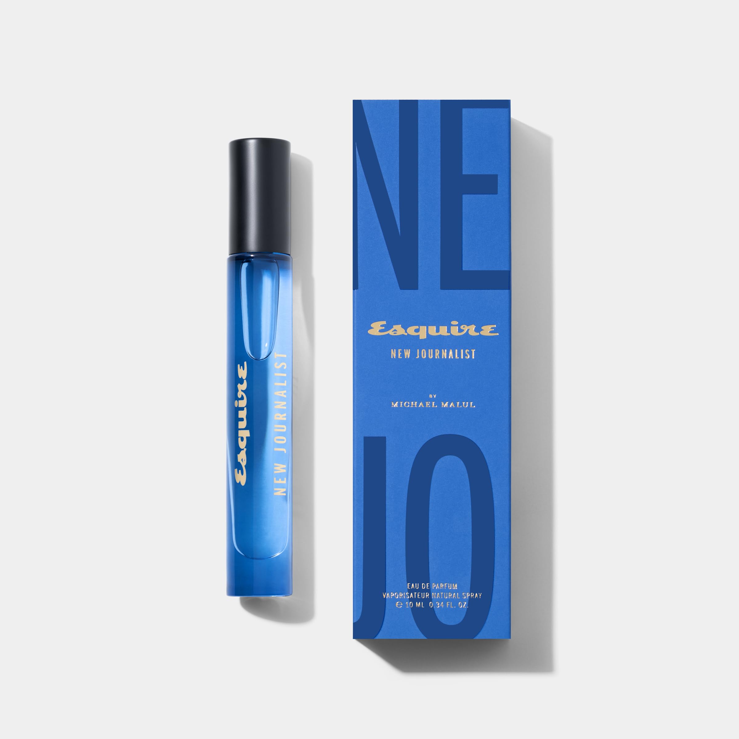 Michael Malul Esquire New Journalist 10ml bottle close-up for on-the-go freshness.
