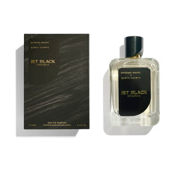 Jet Black Enigma bottle profile highlighting sleek design and lines.