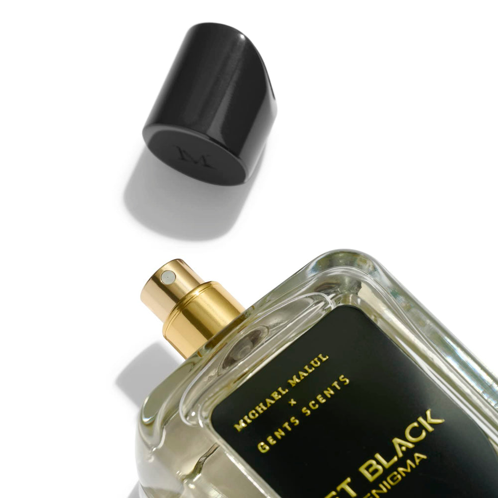 Close-up of the spray cap on Michael Malul Enigma for precise application.