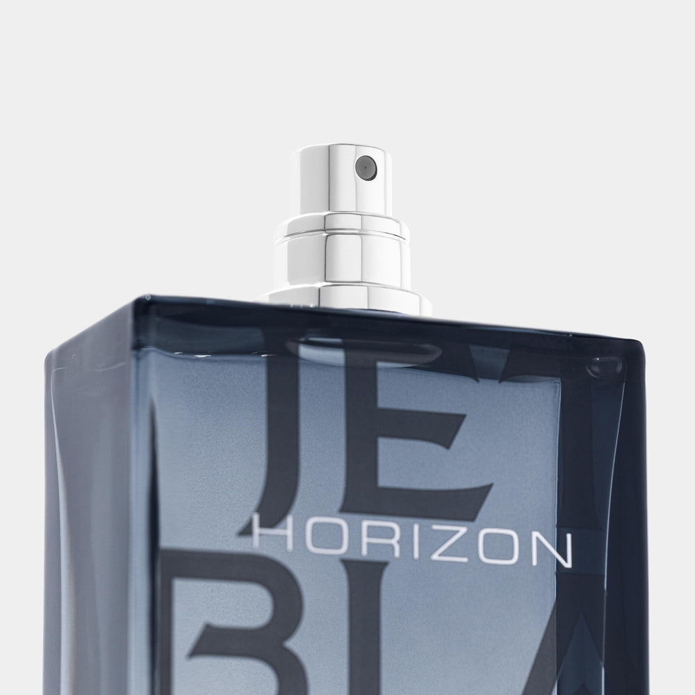 Michael Malul Jet Black Horizon bottle side profile, sleek masculine design for city nights