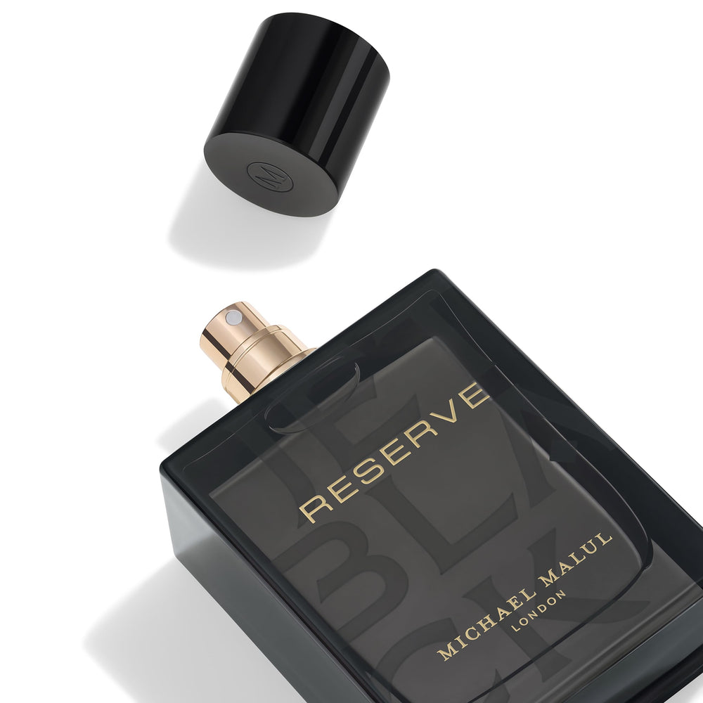 Michael Malul Jet Black Reserve box packaging highlights premium design for gifting moments.