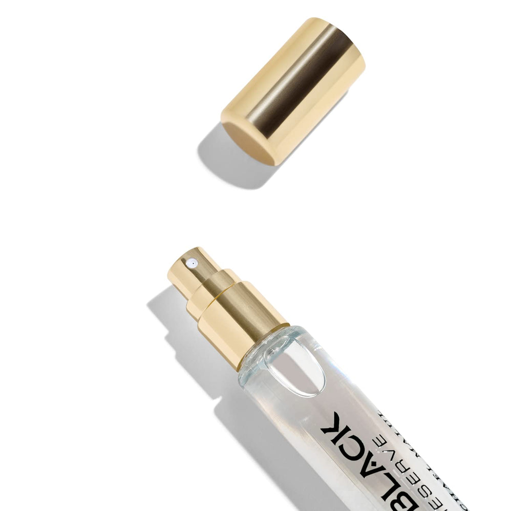 Michael Malul Jet Black Reserve travel-size box packaging captures portability for on-the-go dates.