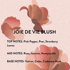 Three travel-size Joie De Vie Blush bottles for on-the-go refinement.