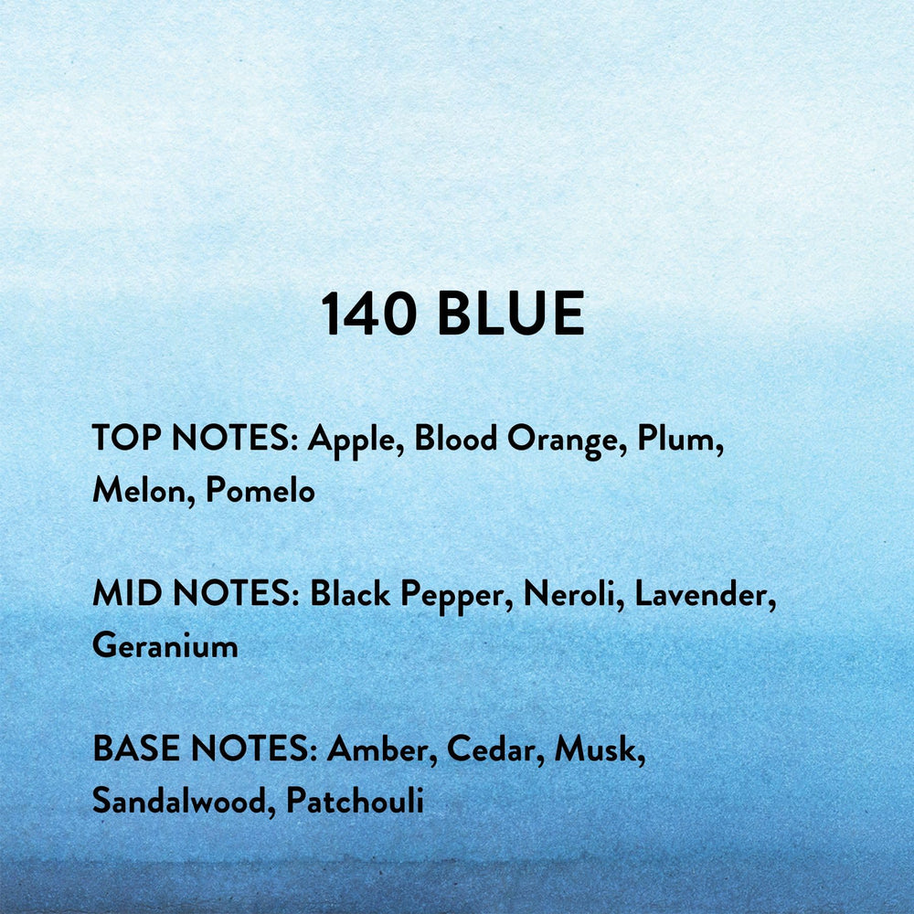 Close-up of KTORET 140 Blue EDP cap detail for a luxe design