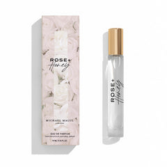 Michael Malul Rose and Honey EDP travel bottle close-up for on-the-go fragrance