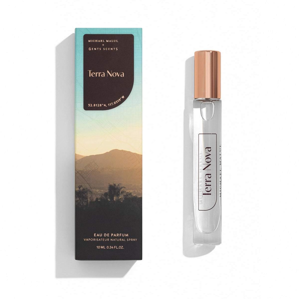 Michael Malul Terra Nova travel bottle with compact 10ml size for on-the-go scent