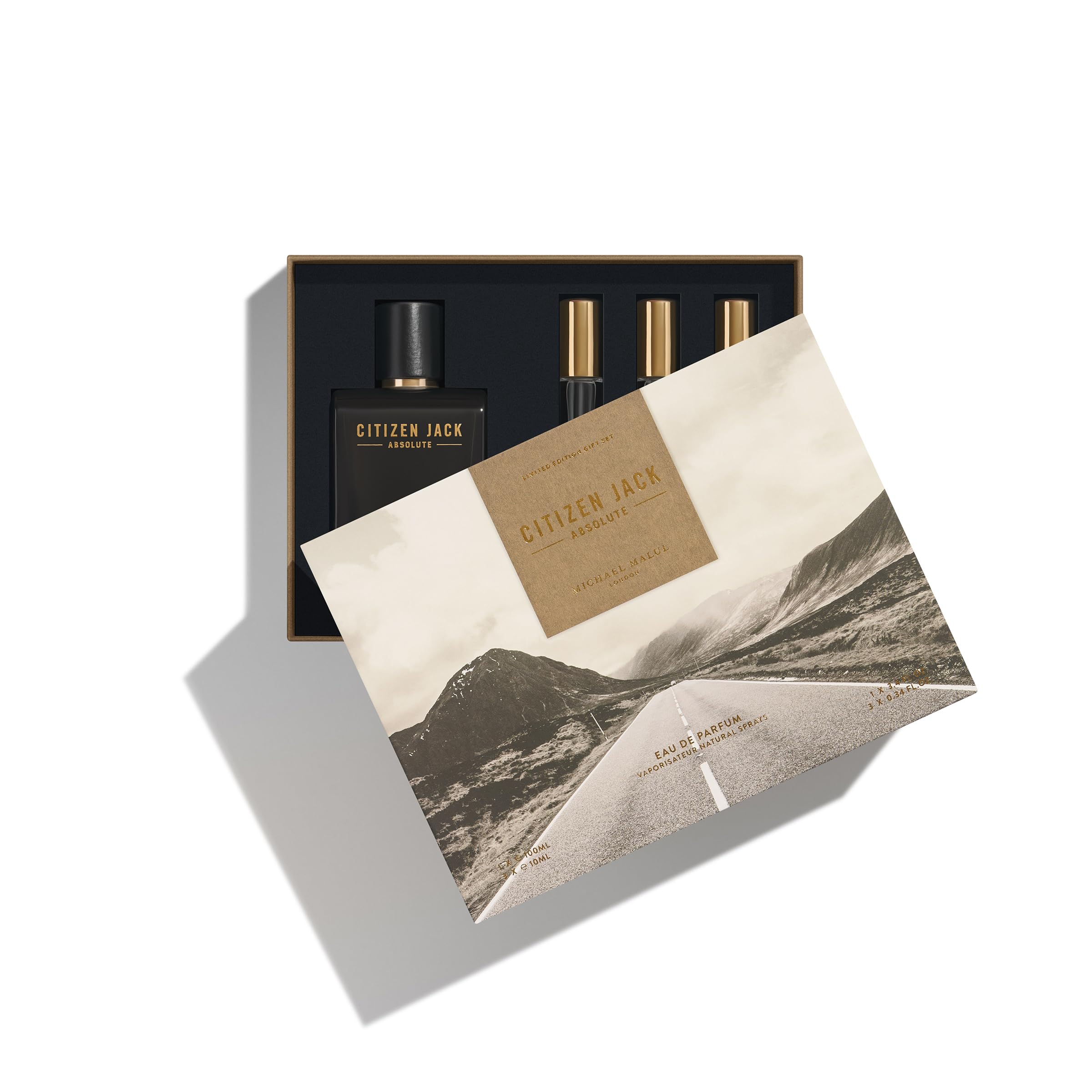 Michael Malul travel-size fragrances in 10ml pack for on-the-go scents.