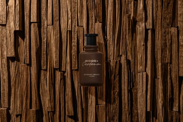 Cap close-up of Michael Malul Wood + Cardamom EDP.