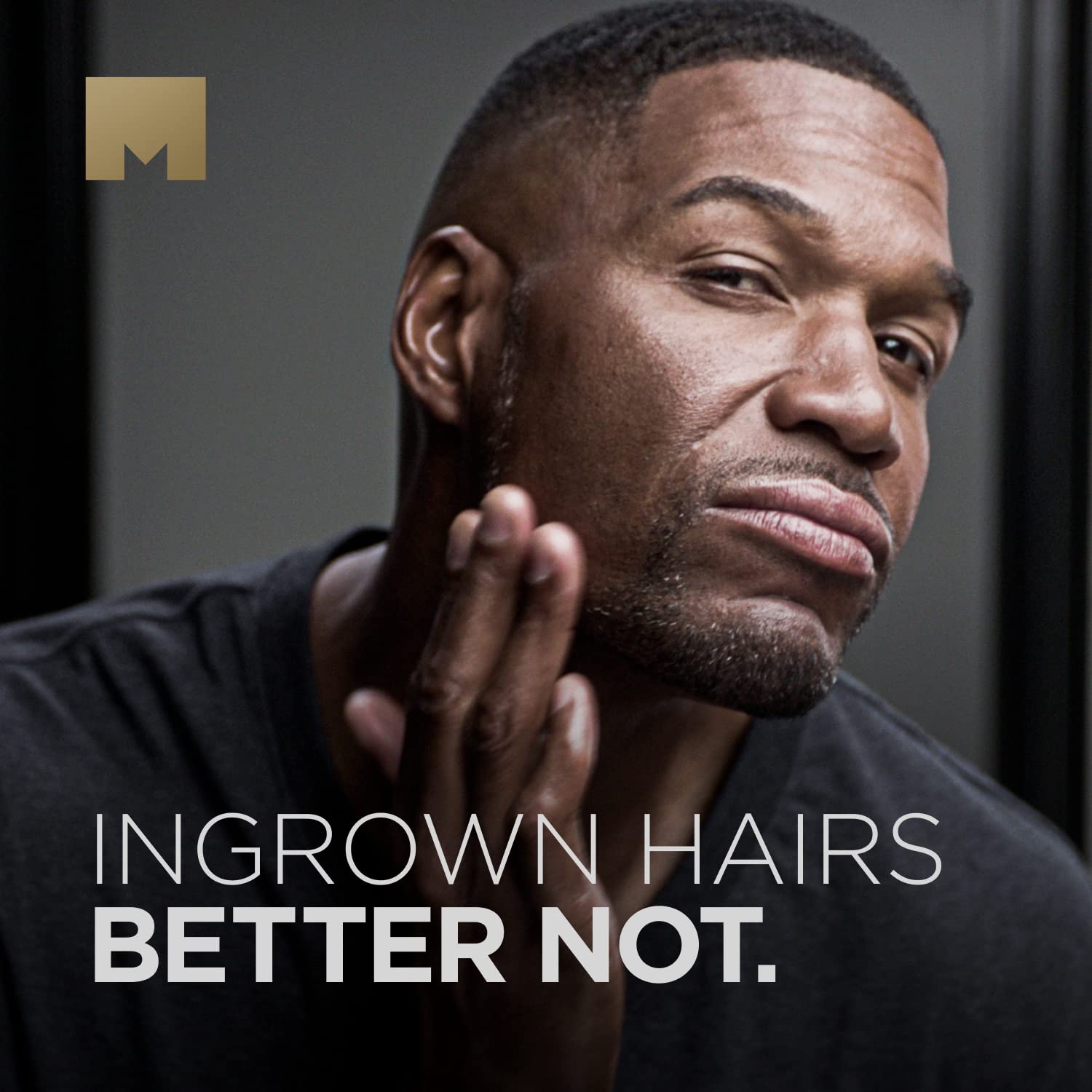 Michael Strahan Calming Post Shave Balm packaging highlights recyclable aluminum and clean design