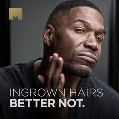 Michael Strahan Calming Post Shave Balm packaging highlights recyclable aluminum and clean design