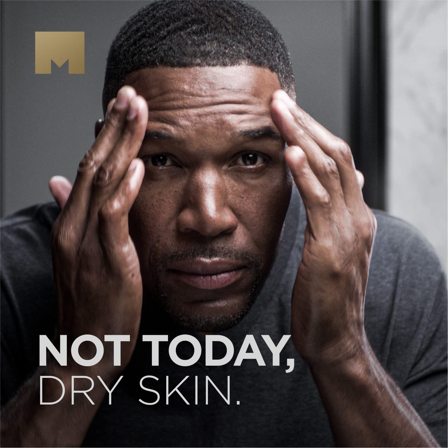 Michael Strahan Moisturizer being applied for dry, nourished skin.