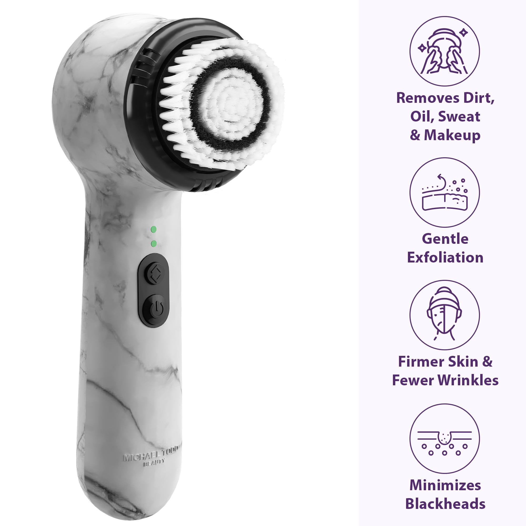 Michael Todd Soniclear Allure built-in timer for evenly timed cleansing cycles.