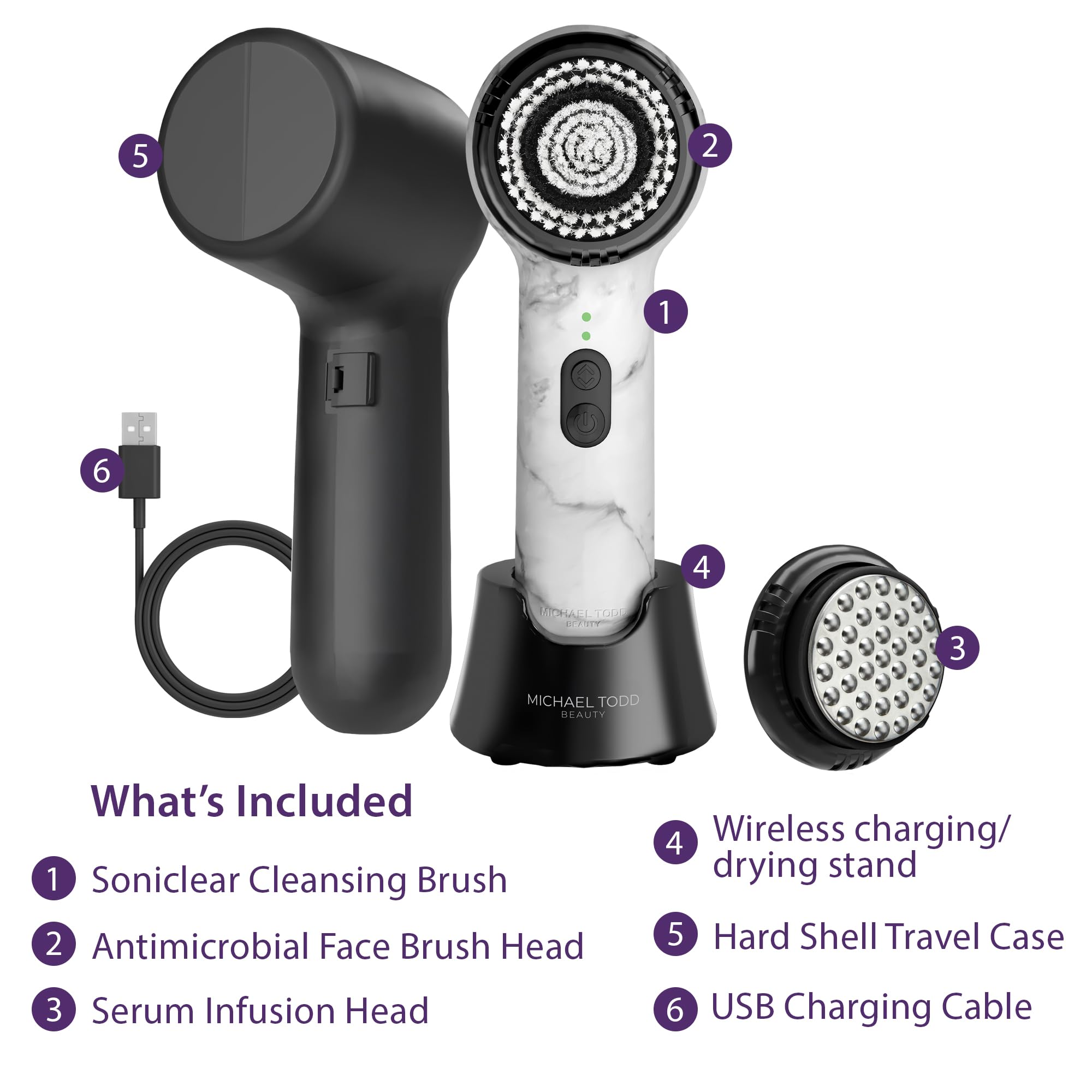 Michael Todd Soniclear Allure waterproof design ideal for shower use.