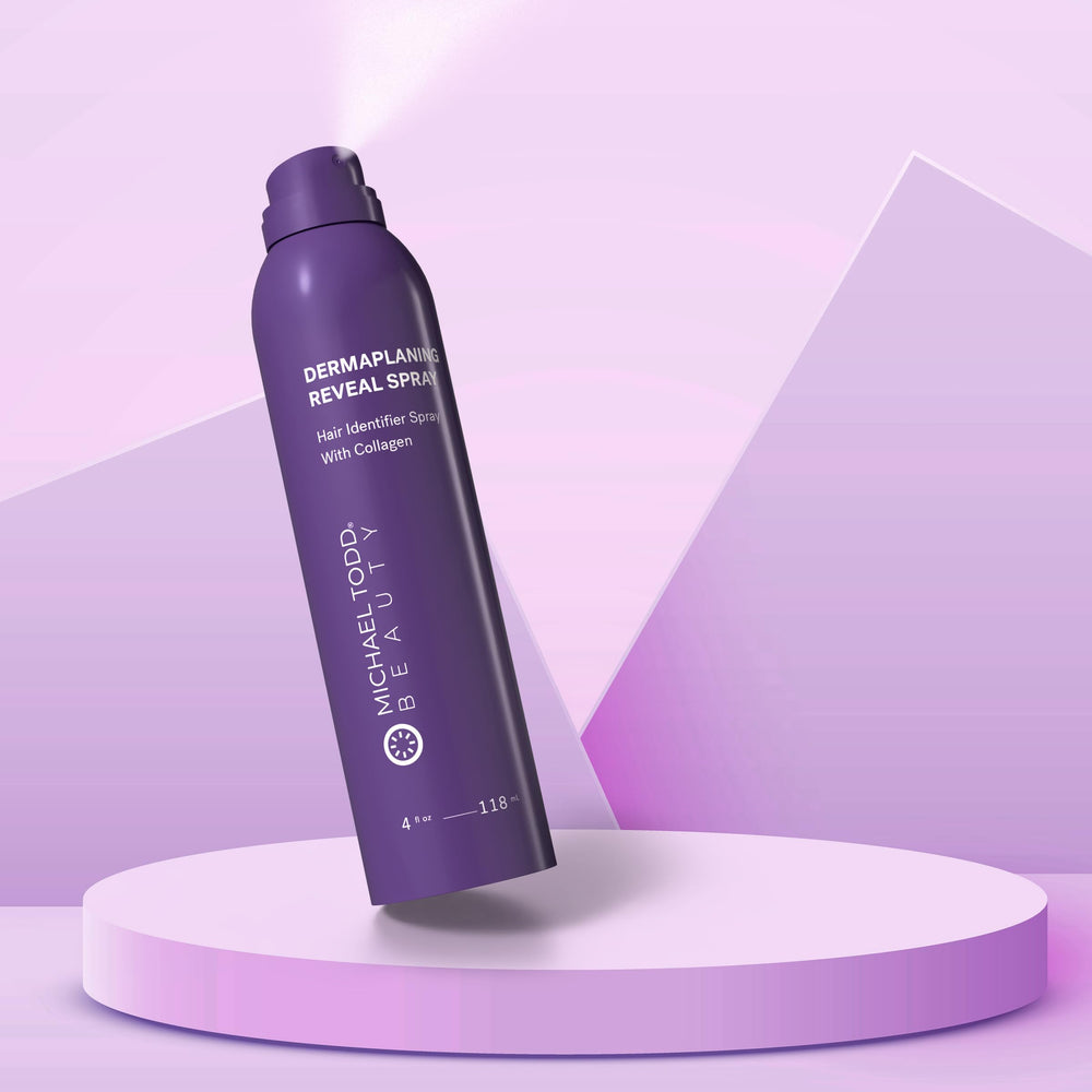 MICHAEL TODD Sonicsmooth Dermaplaning prep spray clings to fine hairs before use.