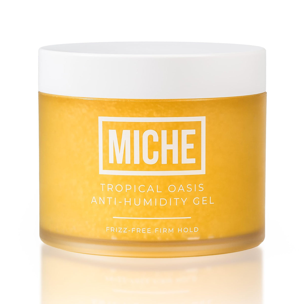 MICHE Beauty anti-humidity gel bottle showcases frizz-control for all curls.