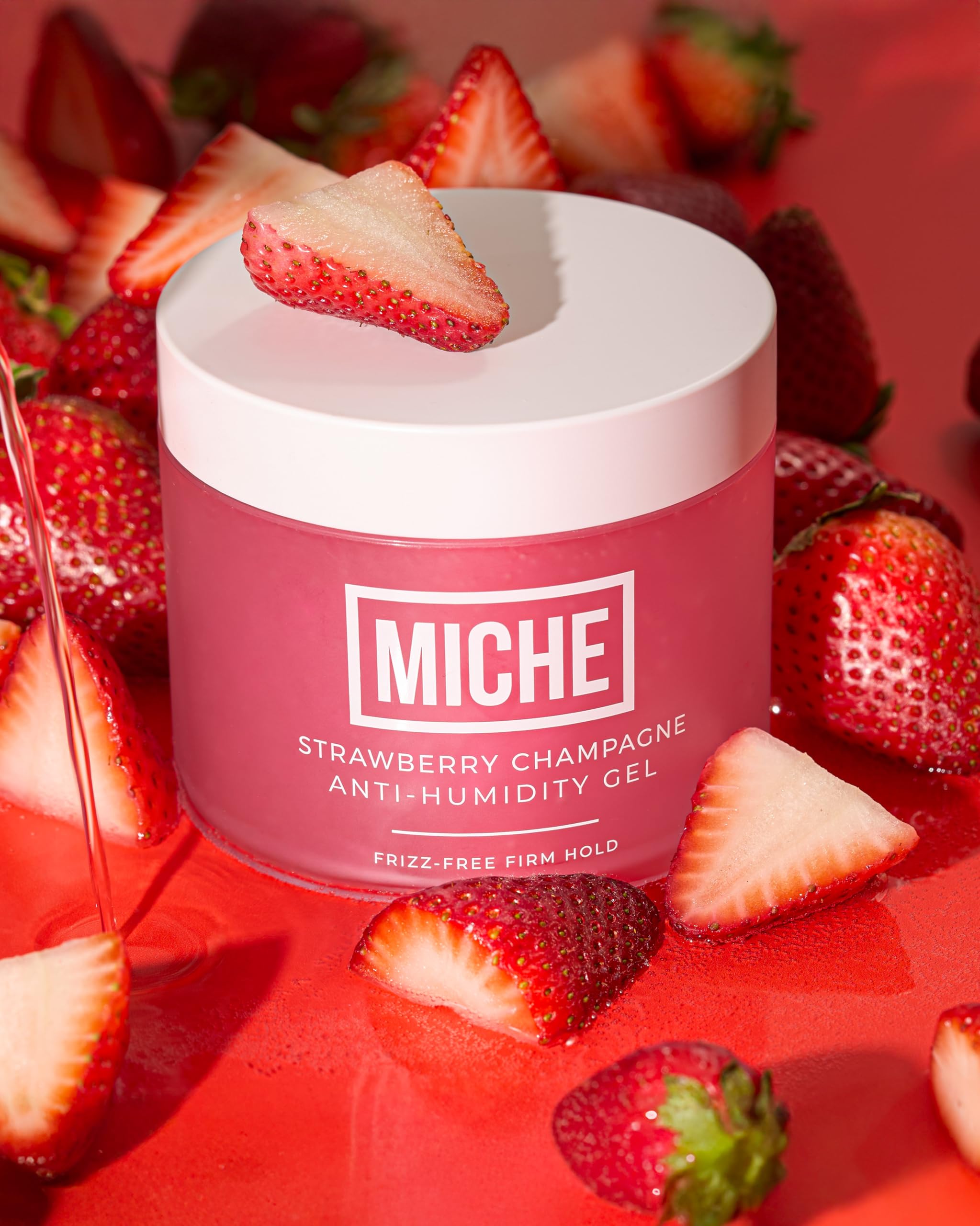 Miche Beauty diffuser-ready gel use shows setting hair for frizz-free results.