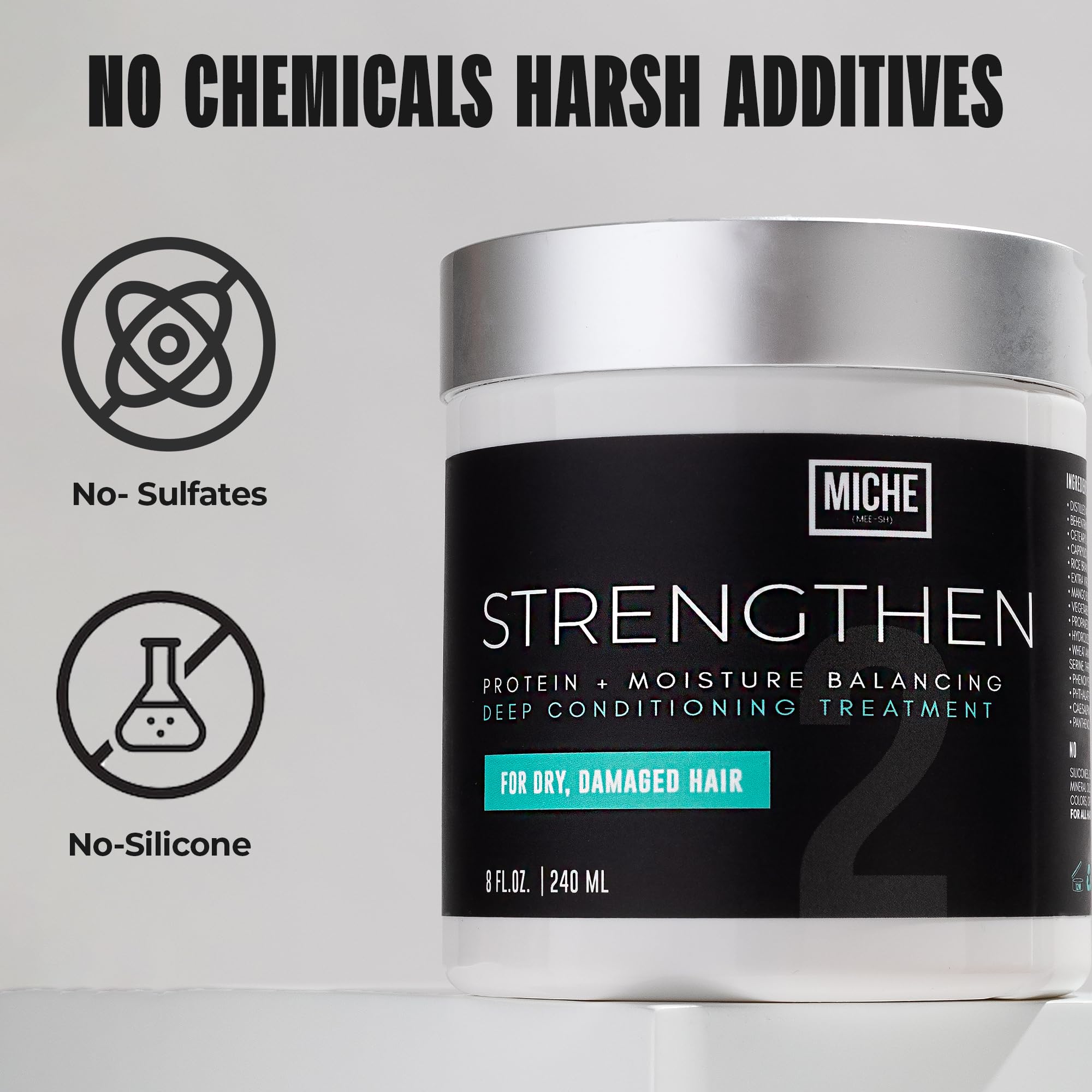 Color-safe formula highlighted for color-treated hair on Miche Beauty conditioner
