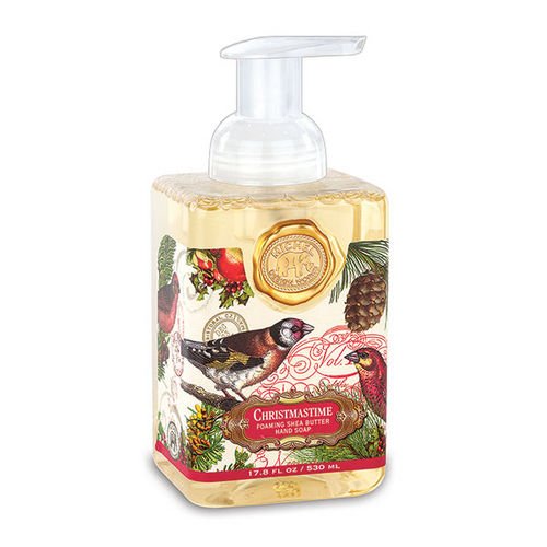 Michel Design Works Christmastime foaming hand soap bottle for gentle cleansing with shea butter