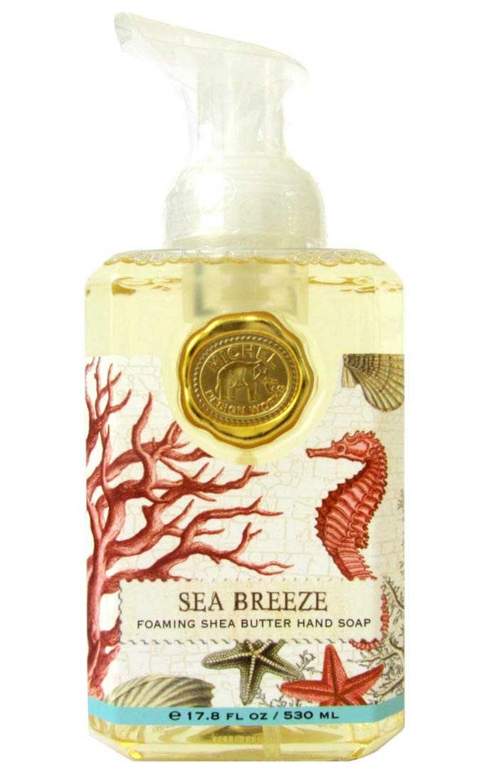 Michel Design Works Sea Breeze foaming hand soap bottle front with refreshing scent and rich lather.