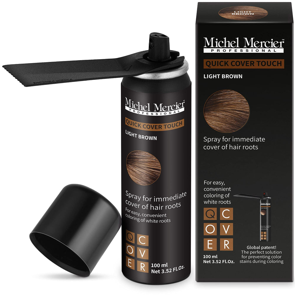 Michel Mercier Hair Root Touch Up Spray with unique applicator for precise root coverage.