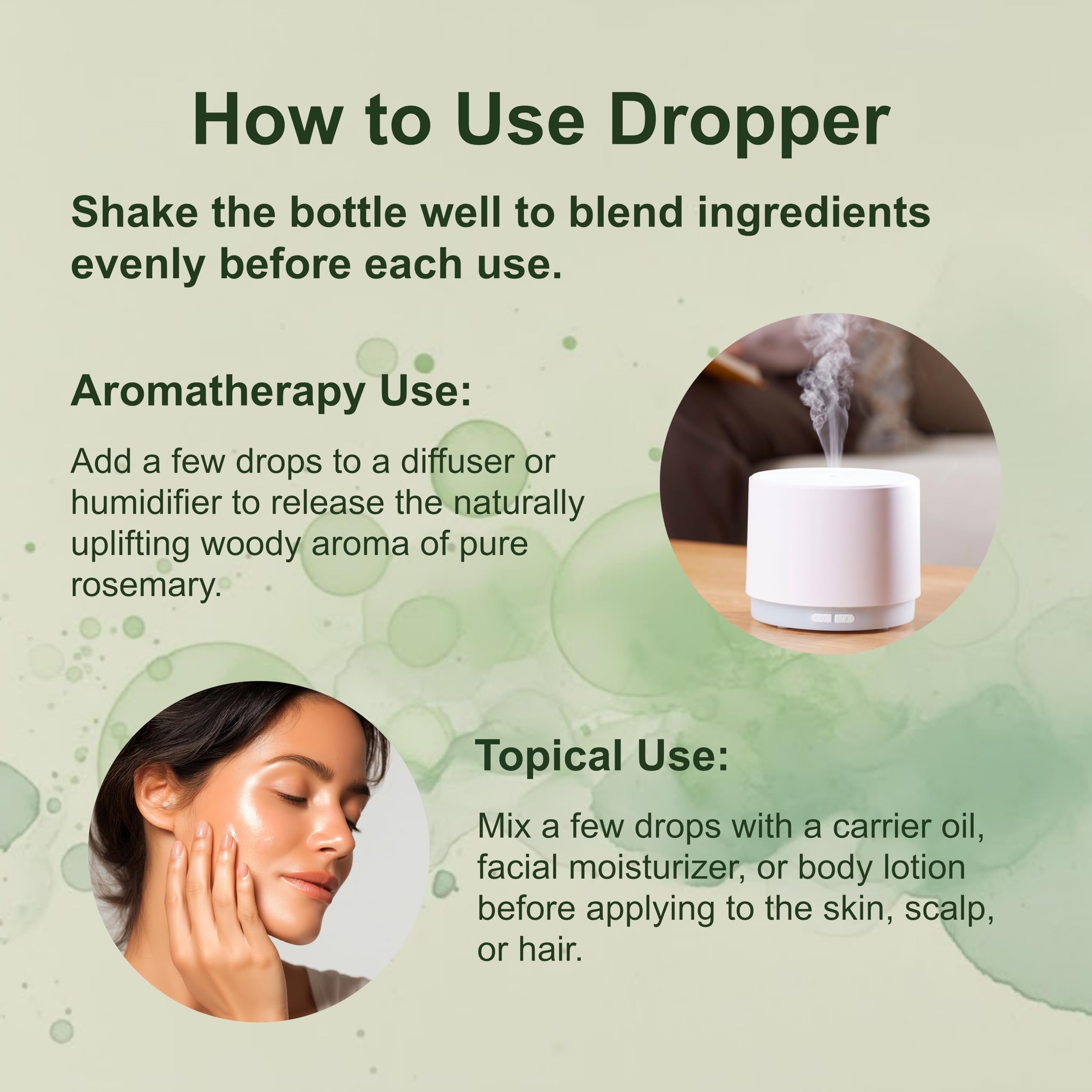 Skincare routine using Micro Ingredients Rosemary Oil as a blend.