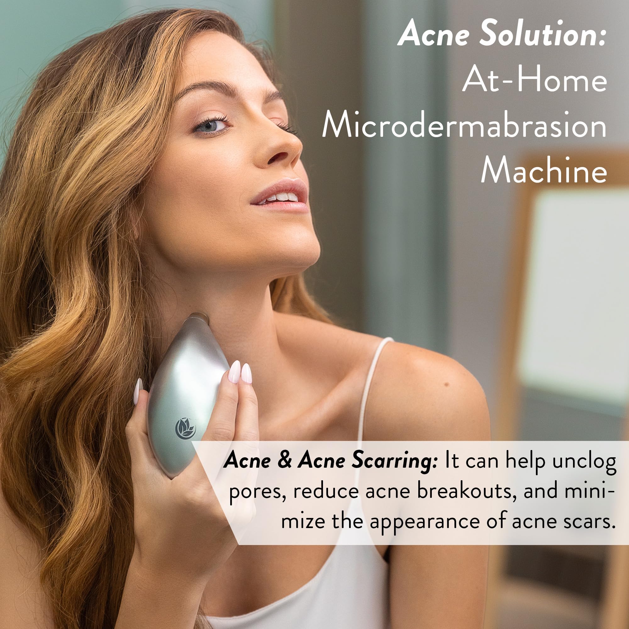 Microderm GLO kit with attachments and accessories display.