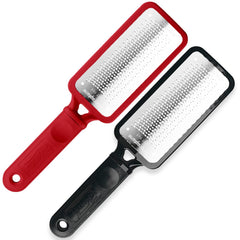 Microplane Colossal Foot File packaging highlights a premium at home pedicure tool for soft feet