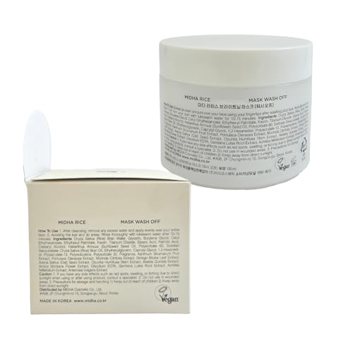Midha Rice Mask rice-bran-water-base close-up showing nourishing hydration.