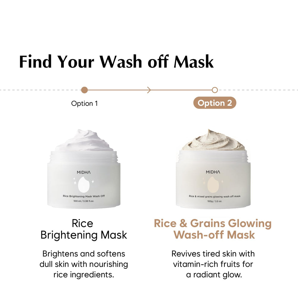 Midha Glow Mask after-use glow hints at refined texture and radiance.