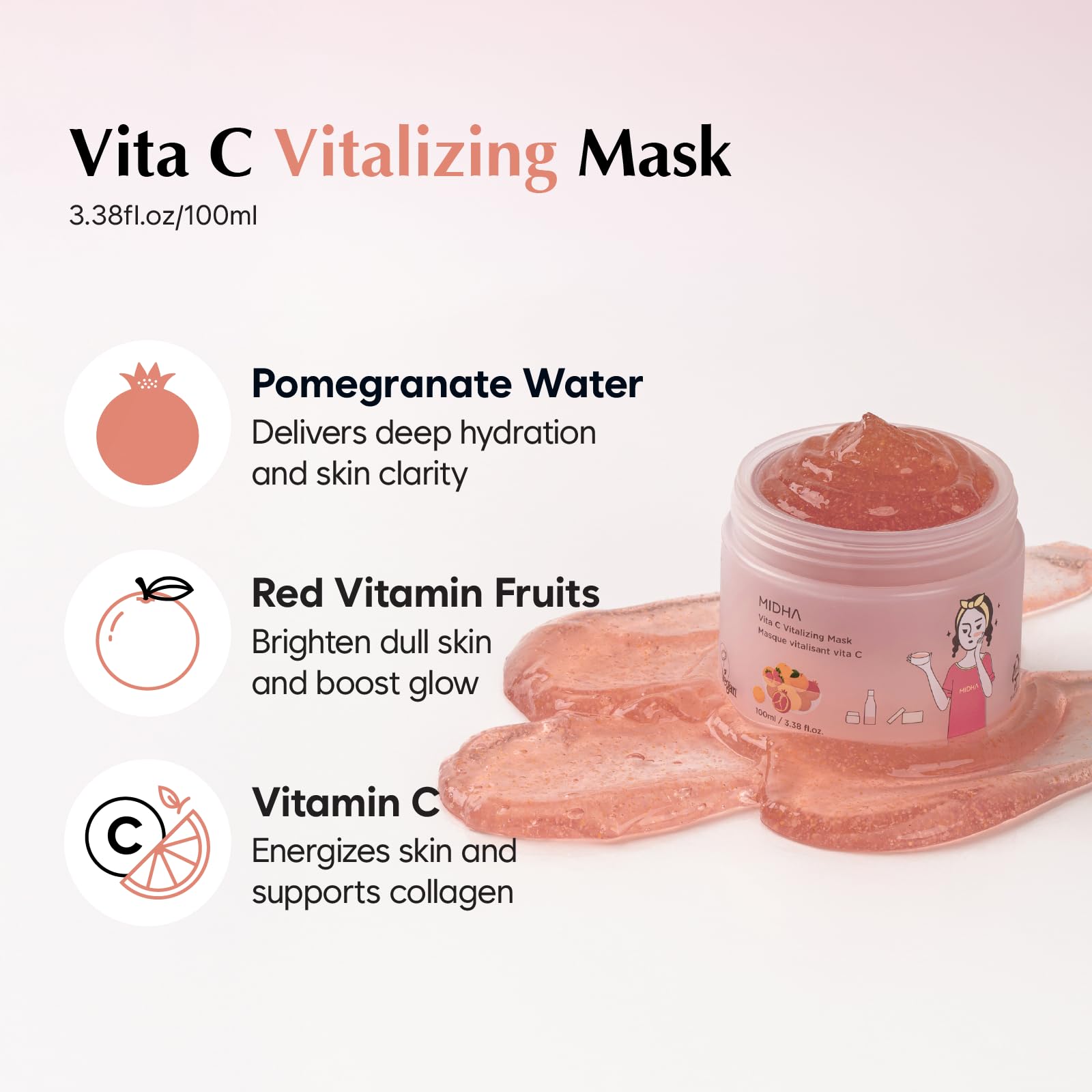 MIDHA Vita C Vitalizing Mask moisturizes and adds a subtle glow.