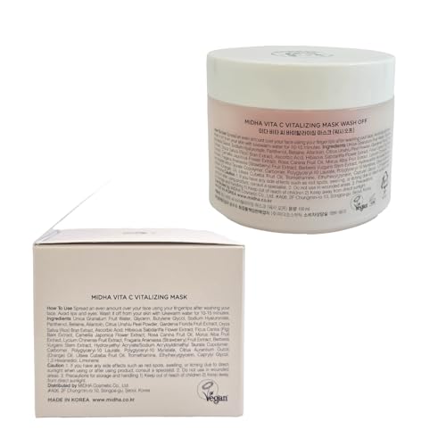 MIDHA Vita C Vitalizing Mask with pomegranate water base delivers refreshed hydration.