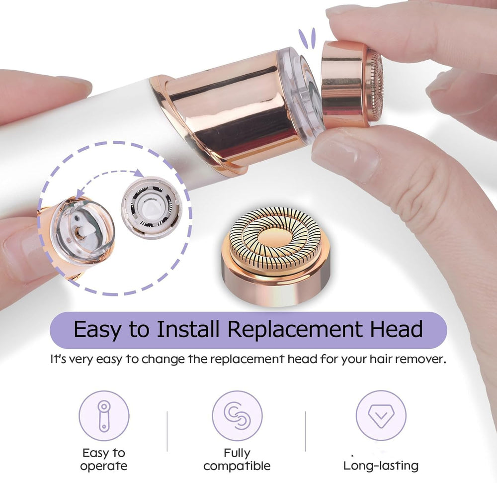 Midnt replacement head with 360-degree coverage for complete facial hair removal.