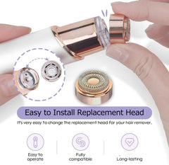 Midnt replacement head with 360-degree coverage for complete facial hair removal.