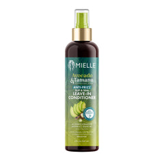 Mielle Avocado & Tamanu bottle pour for even application and frizz control.