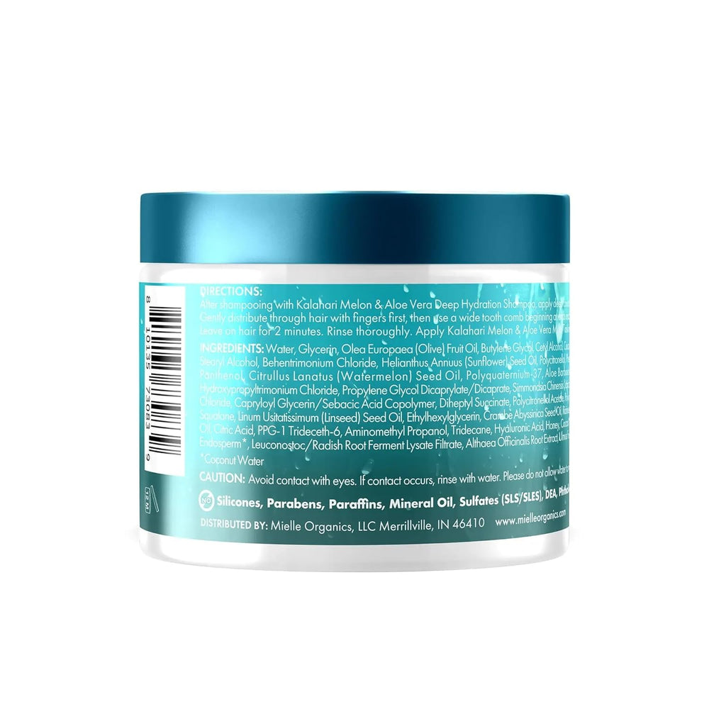 Mielle Organics 2-Minute Deep Conditioner label close-up with branding details.
