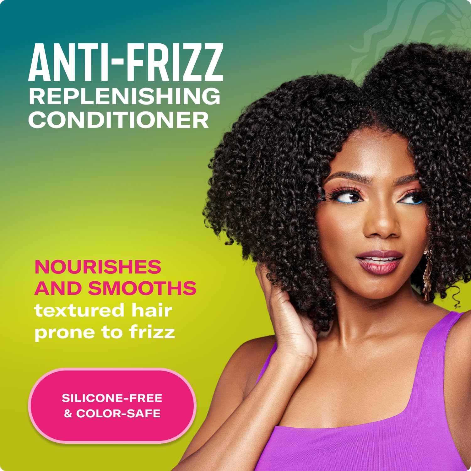 Mielle Organics Avocado and Tamanu Conditioner applied to damp hair for smoothing.