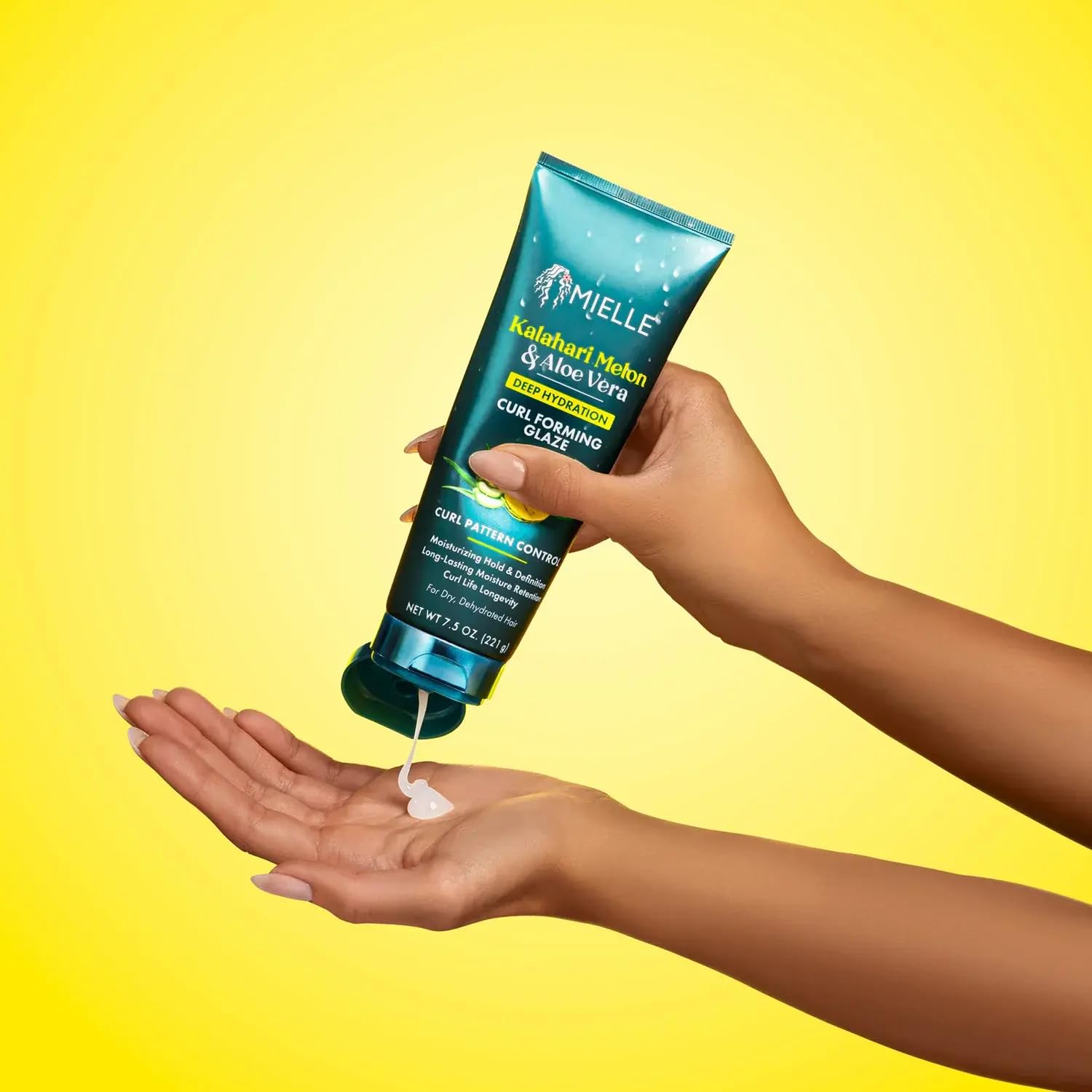 Mielle Organics Curl Forming Glaze after drying adds subtle shine.