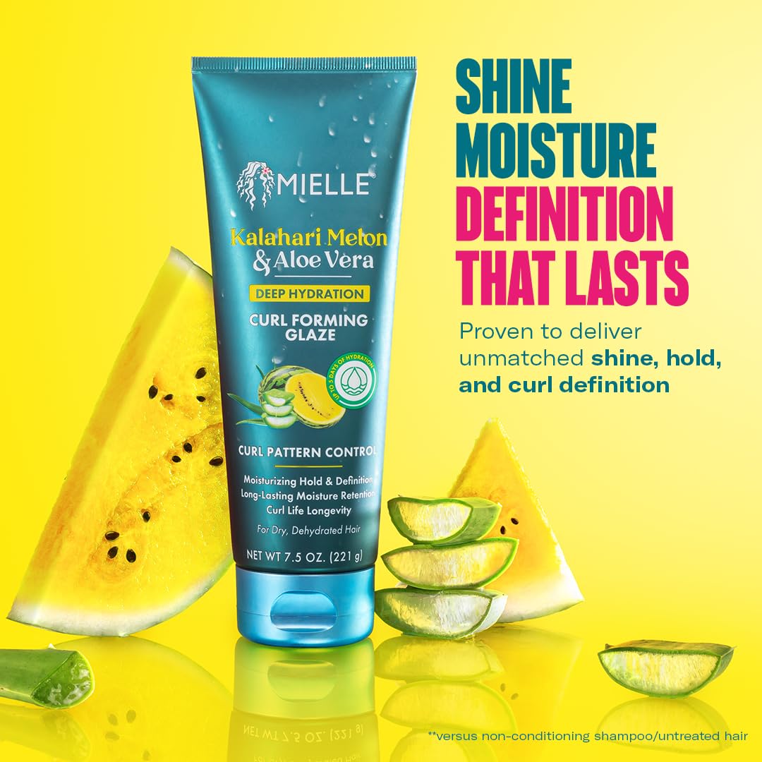 Mielle Organics Curl Forming Glaze used during diffusing to shape curls.