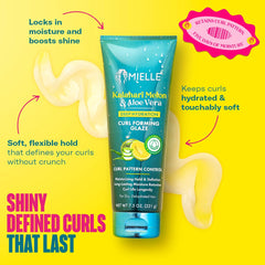 Mielle Organics Curl Forming Glaze texture swatch demonstrates light gel-cream consistency.