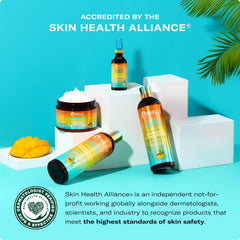 Mielle Mango & Tulsi shampoo foam demonstrates gentle cleansing for textured waves.
