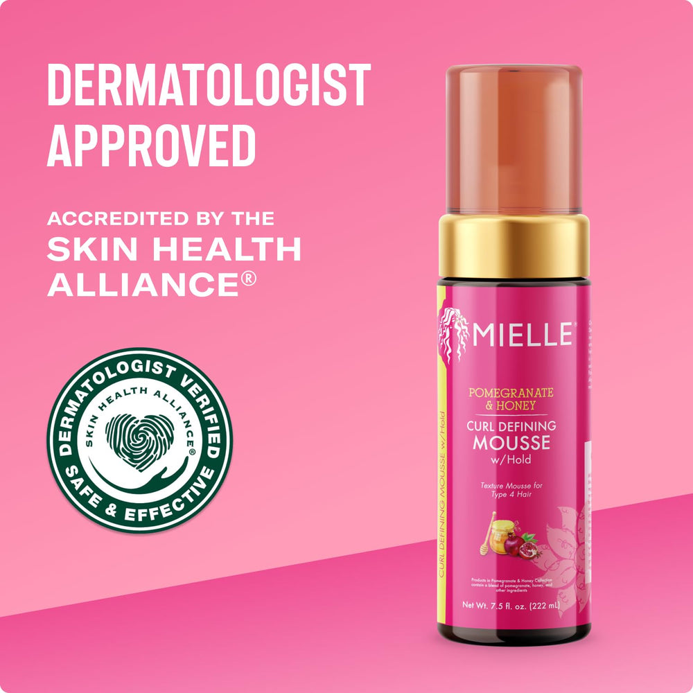 Defined curls on hair using the mousse suggest lasting shape without crunch.