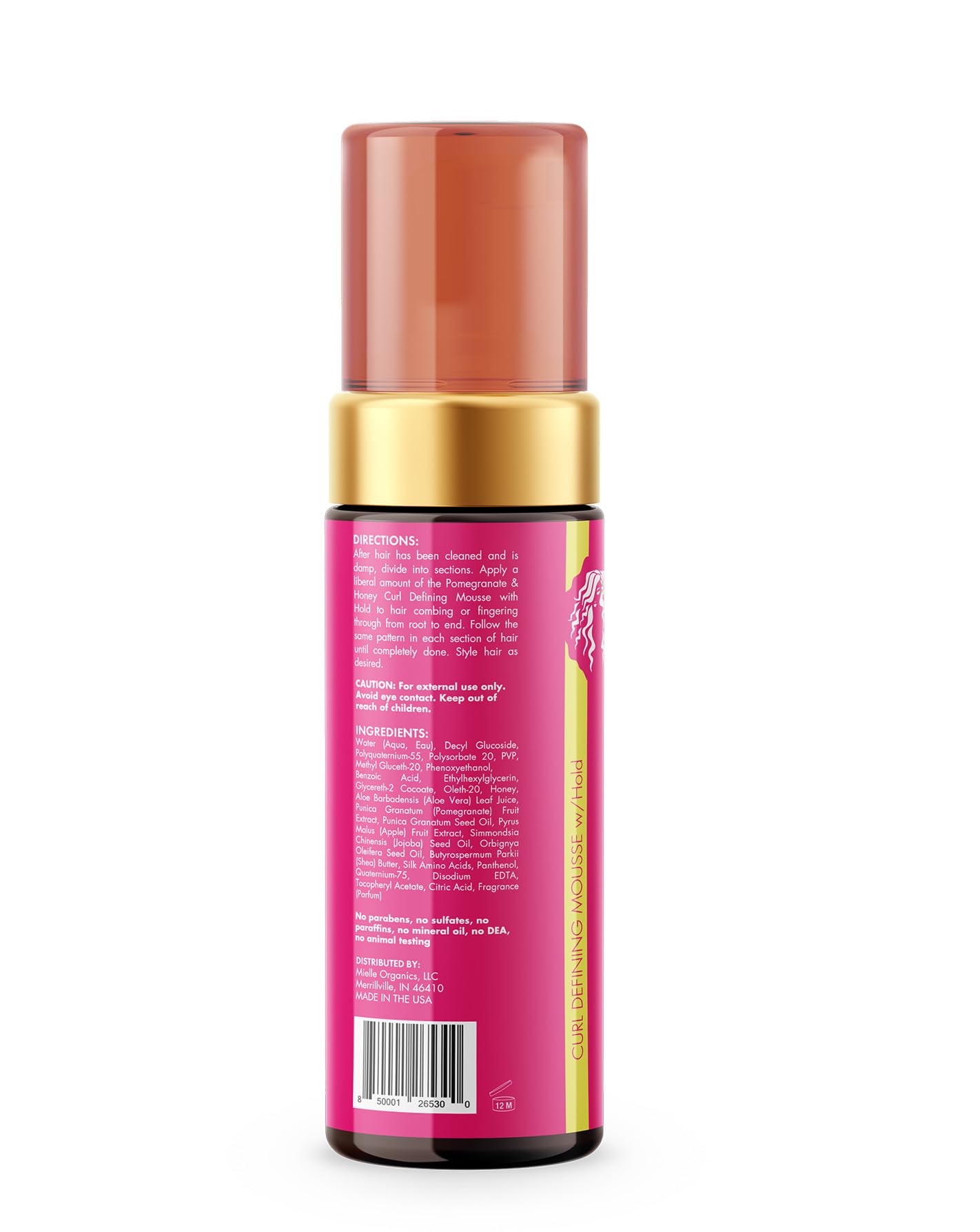 Texture on strands reveals frizz-taming definition and flexible hold.
