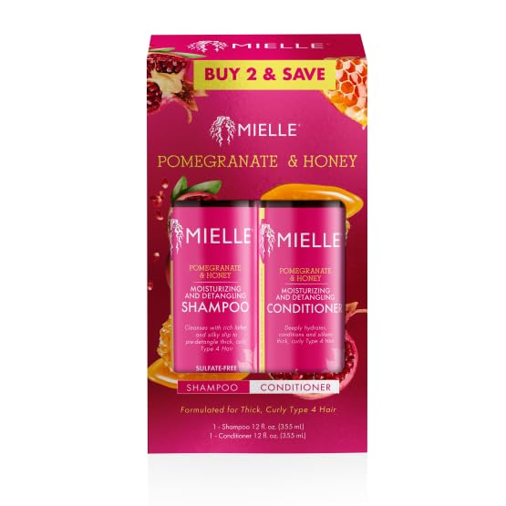 Mielle Organics Pomegranate & Honey shampoo bottle for a refreshing cleanse with moisture