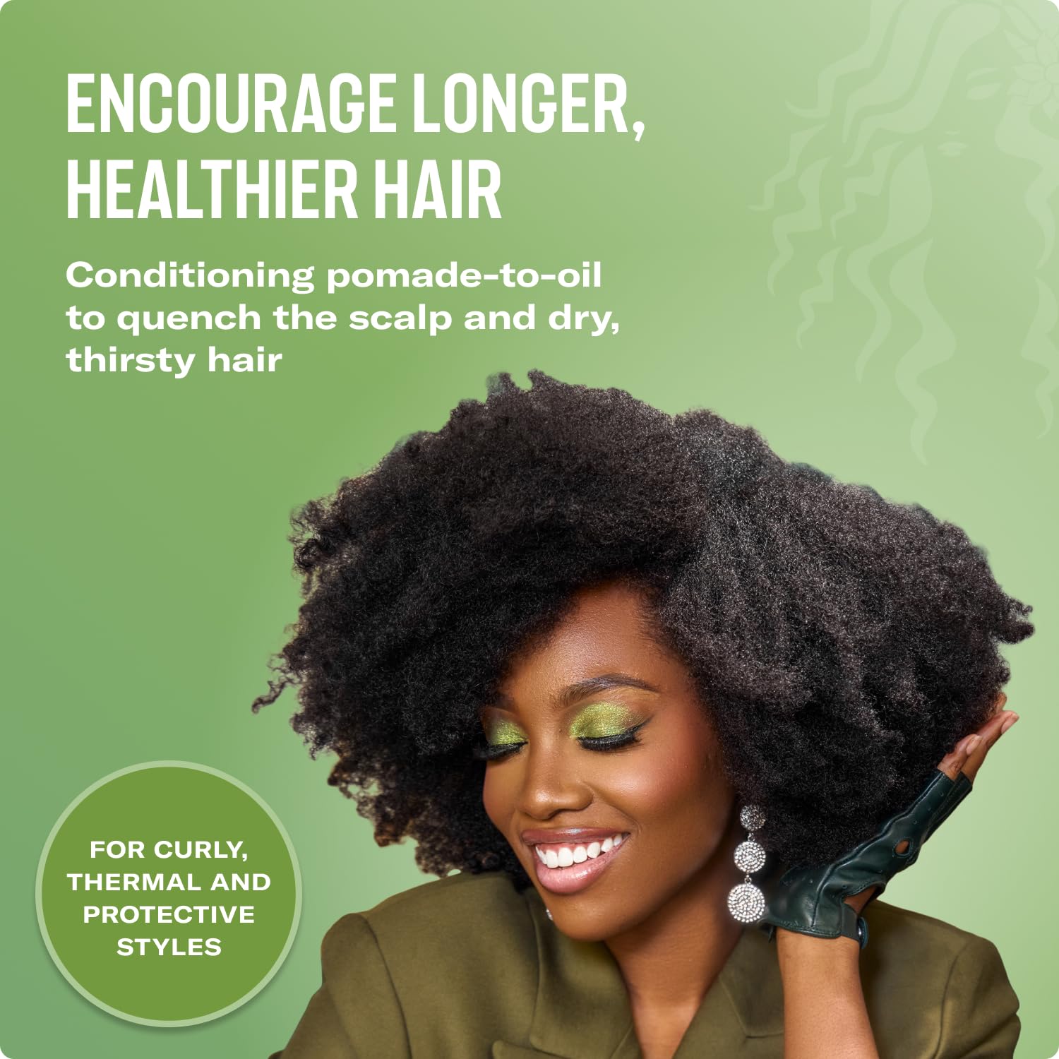 Mielle Organics Rosemary & Mint Pomade applied to scalp delivers hydrated roots.