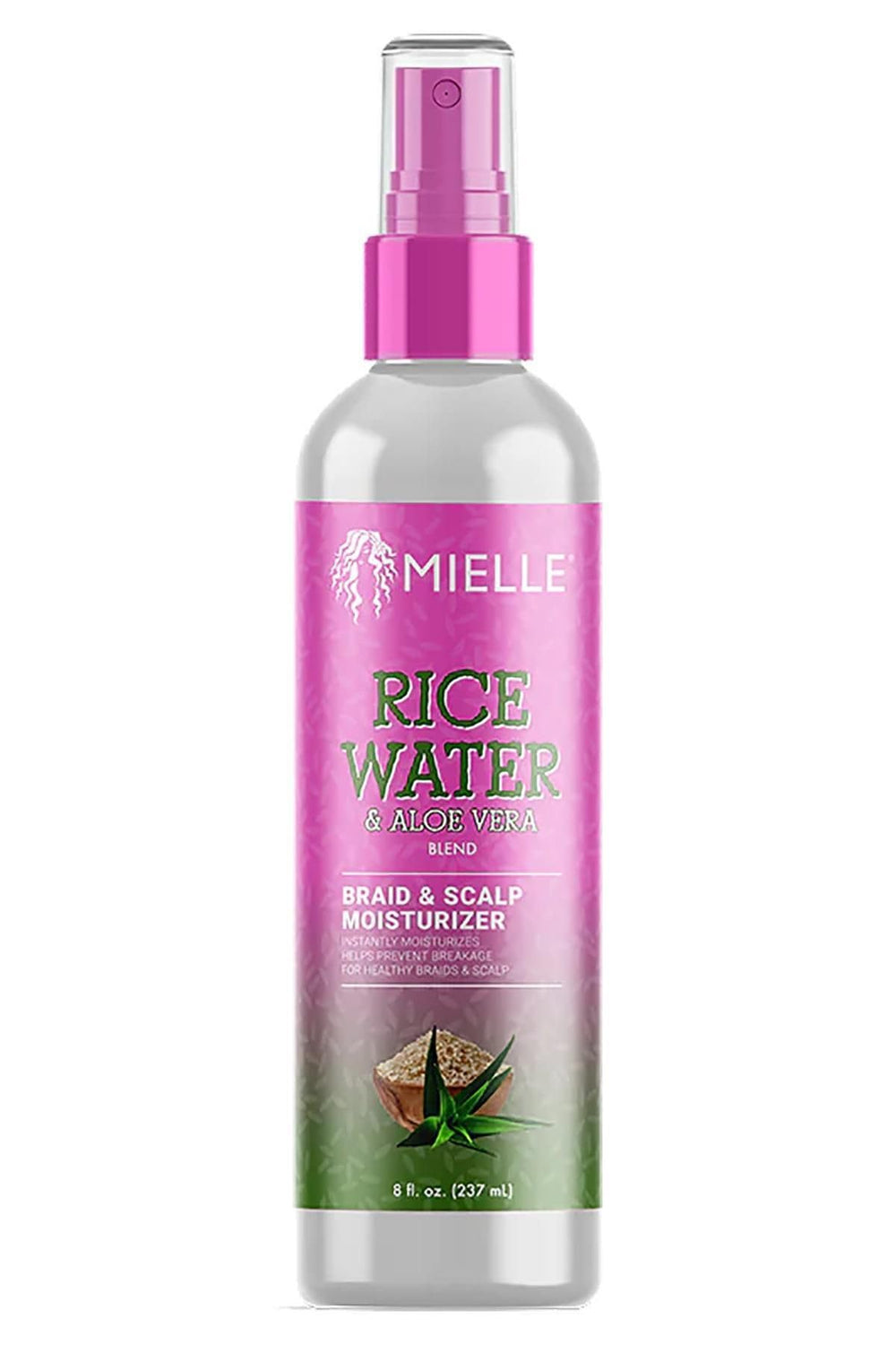 Mielle Rice Water Aloe Moisturizer bottle front for braid hydration